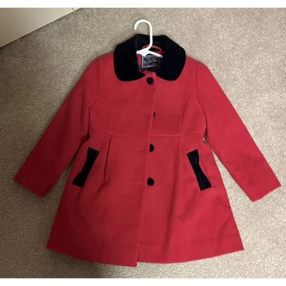 Vintage Tailored Rothschild 5 girls red wool coat And Coord Dress Size 4 - Picture 6 of 8